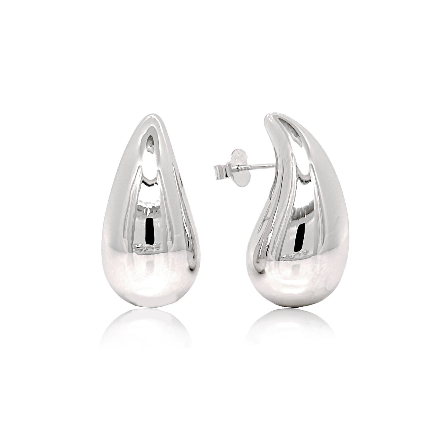 Sterling Silver Chunky Teardrop Earrings