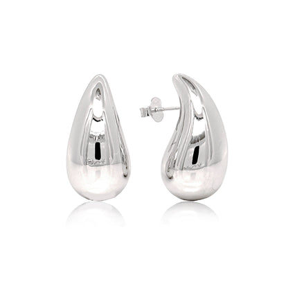 Sterling Silver Chunky Teardrop Earrings