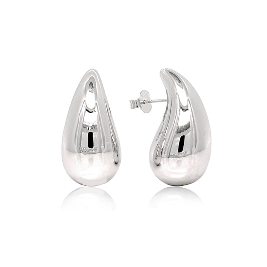 Sterling Silver Chunky Teardrop Earrings