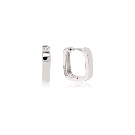 Sterling Silver Small Oval Huggies