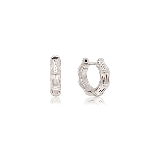 Sterling Silver Bamboo Huggies