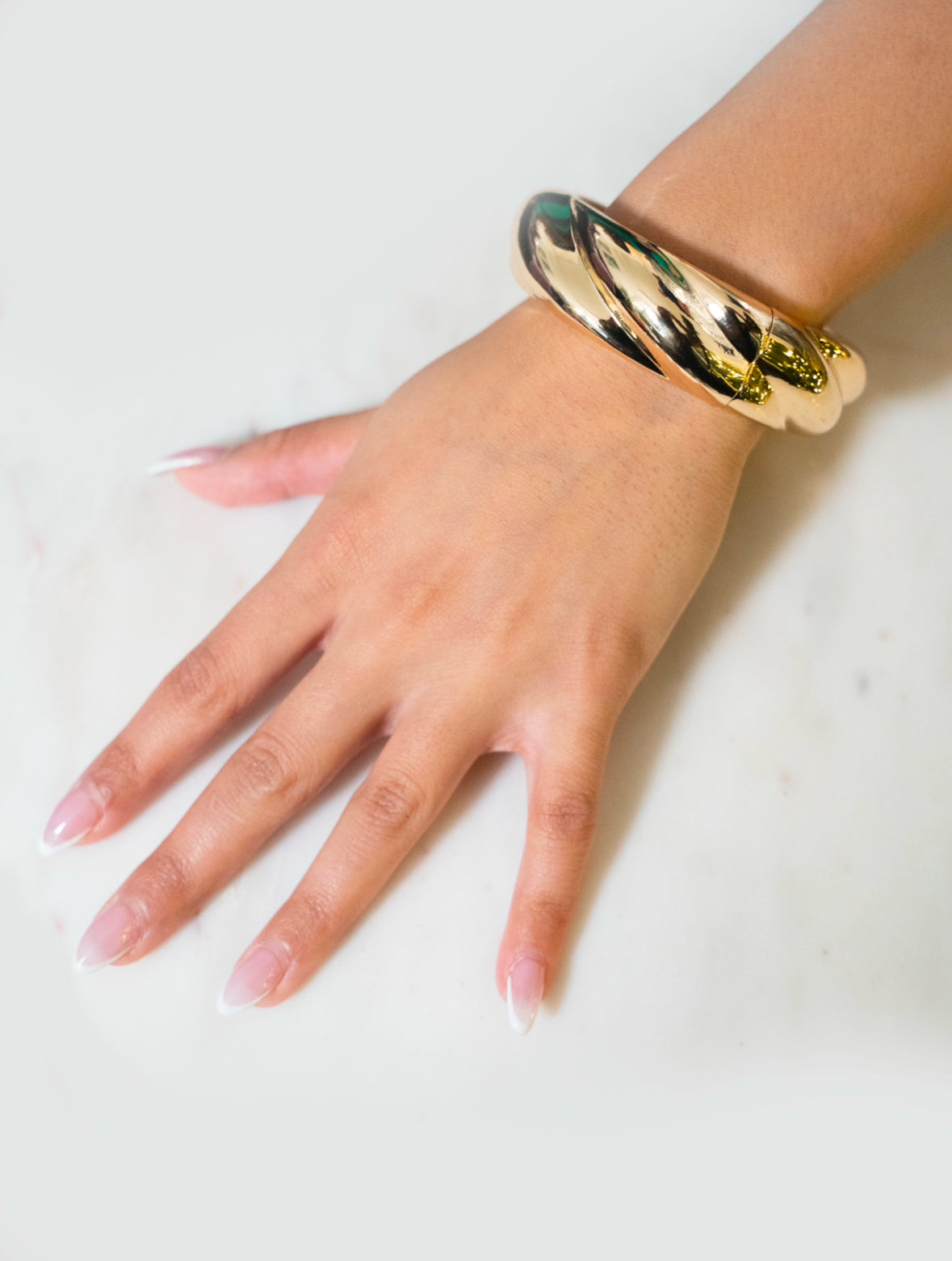 14k Gold Filled Croissant Cuff Bangle