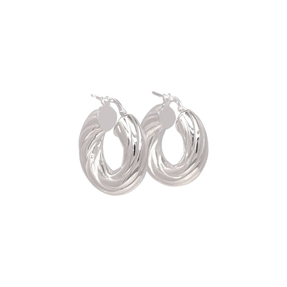 Sterling Silver Small Twisted Hoops, Silver, Gold