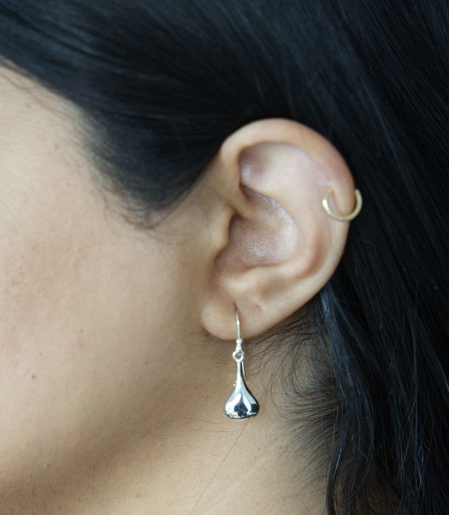 Sterling Silver Small Chunky Teardrop Earrings