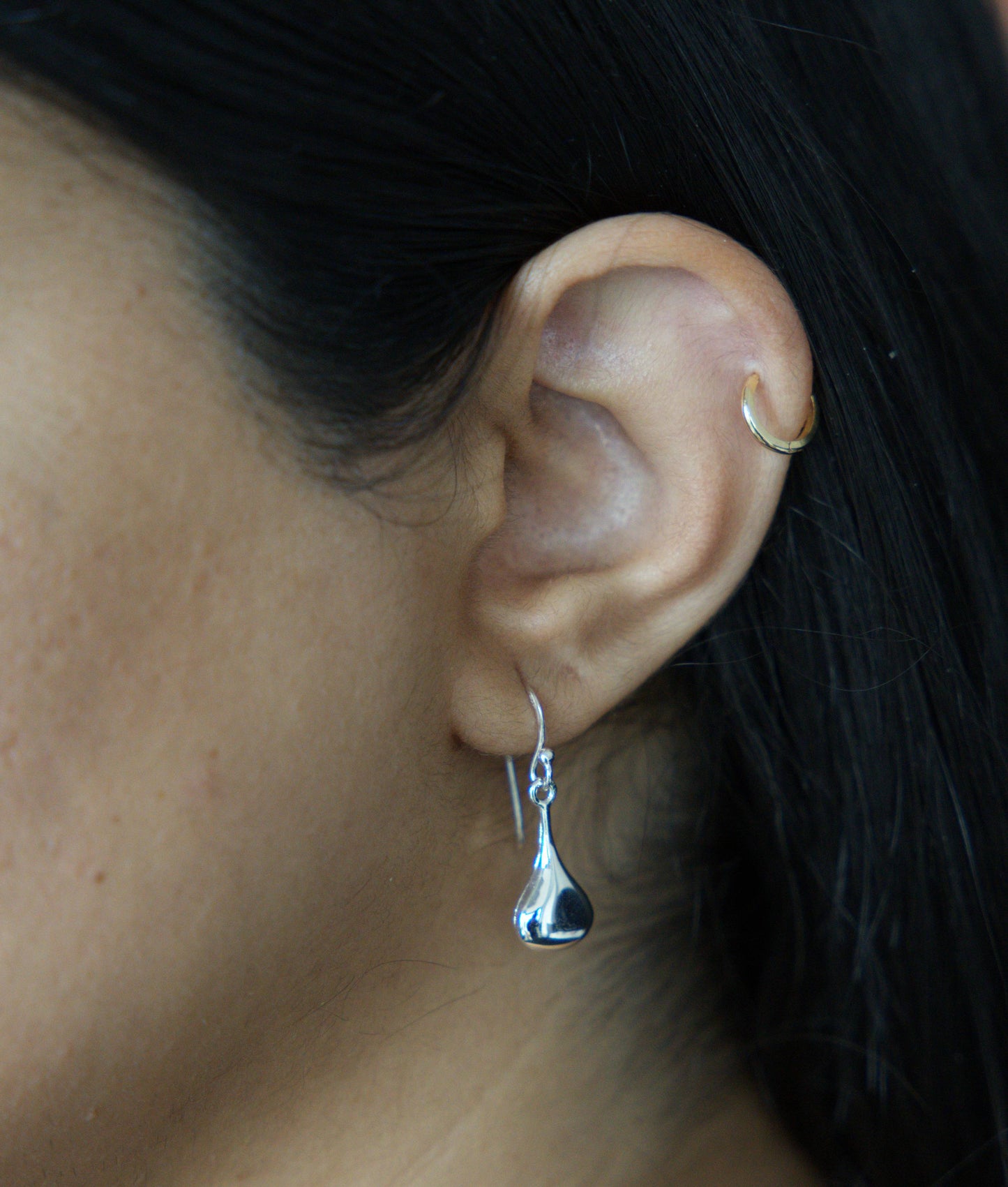 Sterling Silver Small Chunky Teardrop Earrings