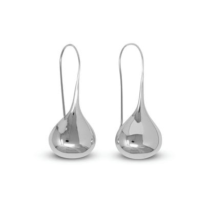 Sterling Silver Puffy Teardrop Earrings