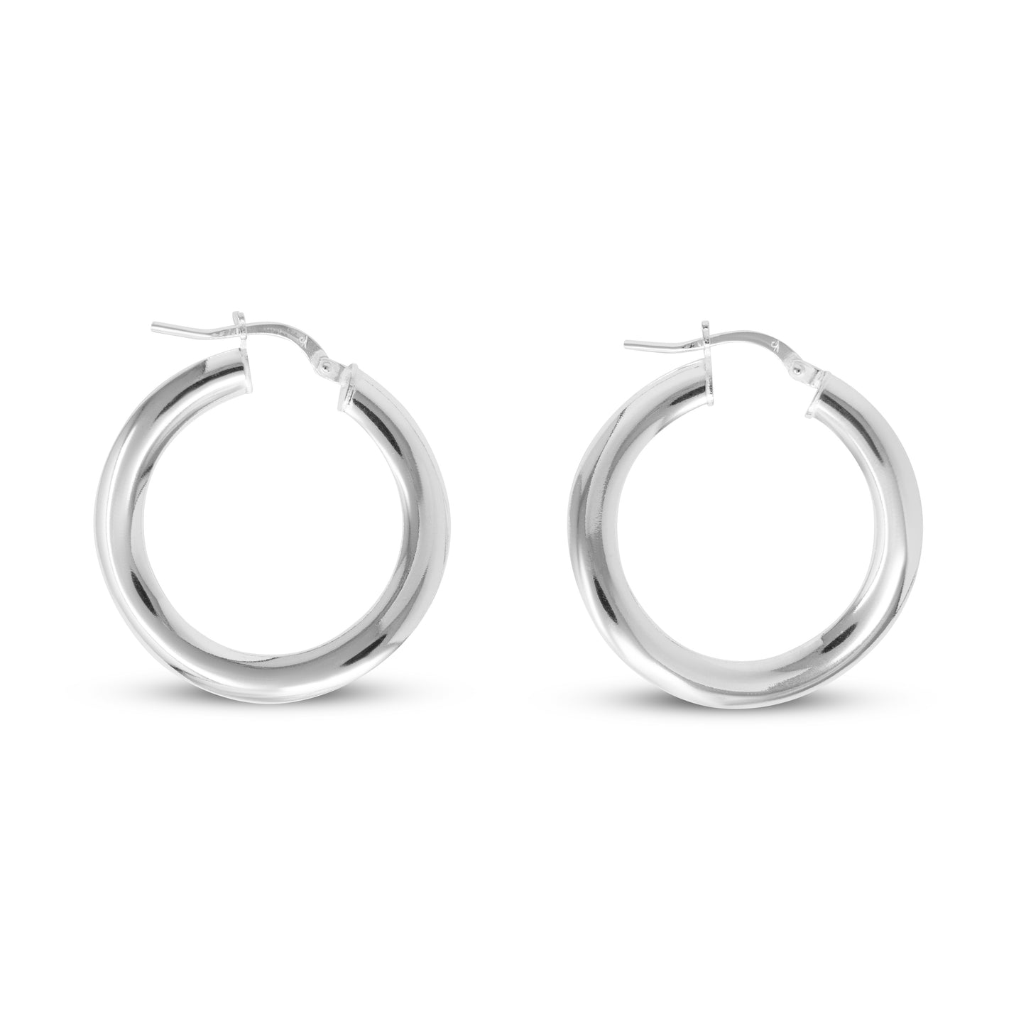 Sterling Silver Round Flat Wavy Hoops