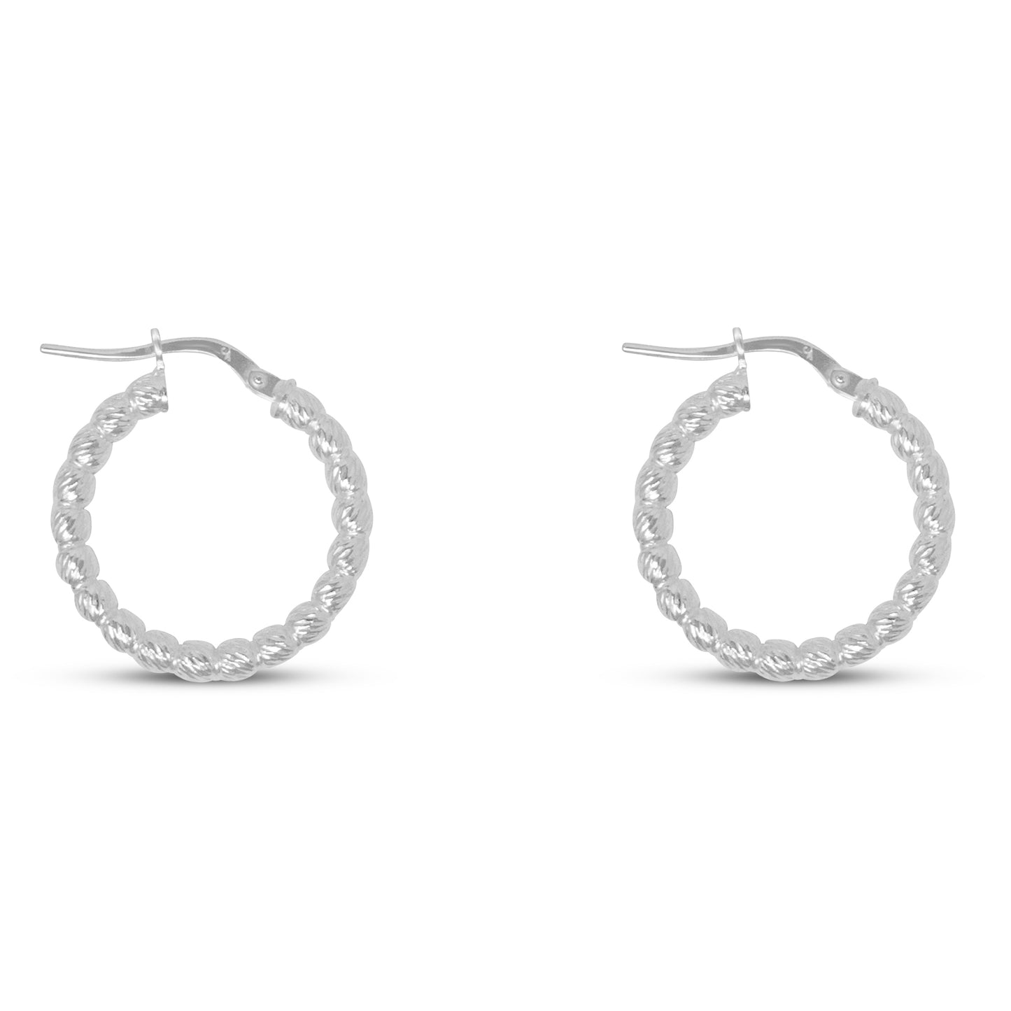 Sterling Silver Beaded Hoops