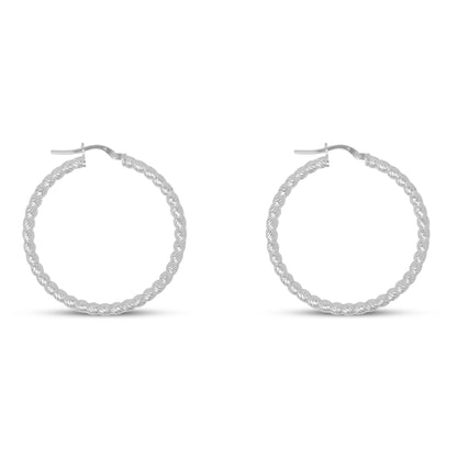 Sterling Silver Beaded Hoops