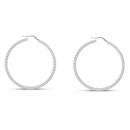 Sterling Silver Beaded Hoops