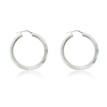 Sterling Silver Concave Hoops