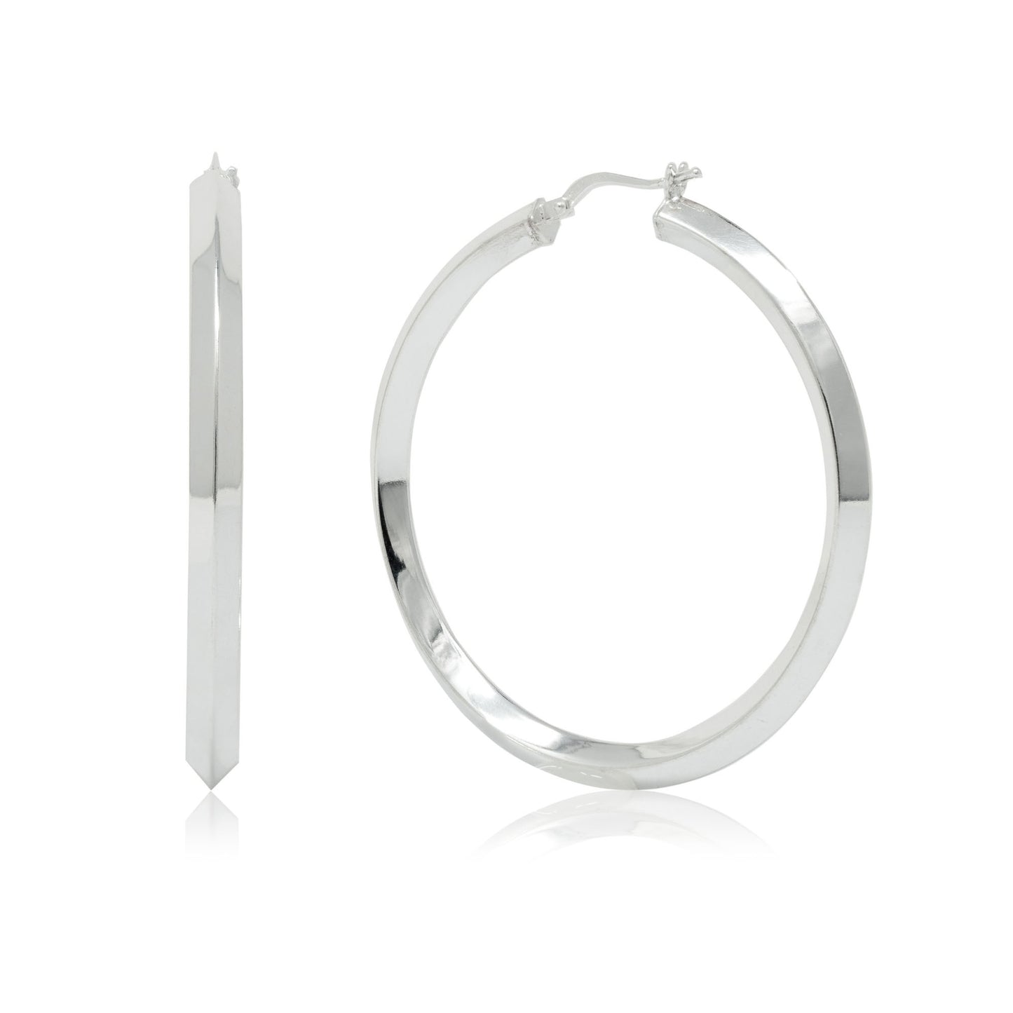 Sterling Silver Concave Hoops