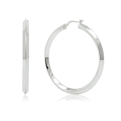 Sterling Silver Concave Hoops