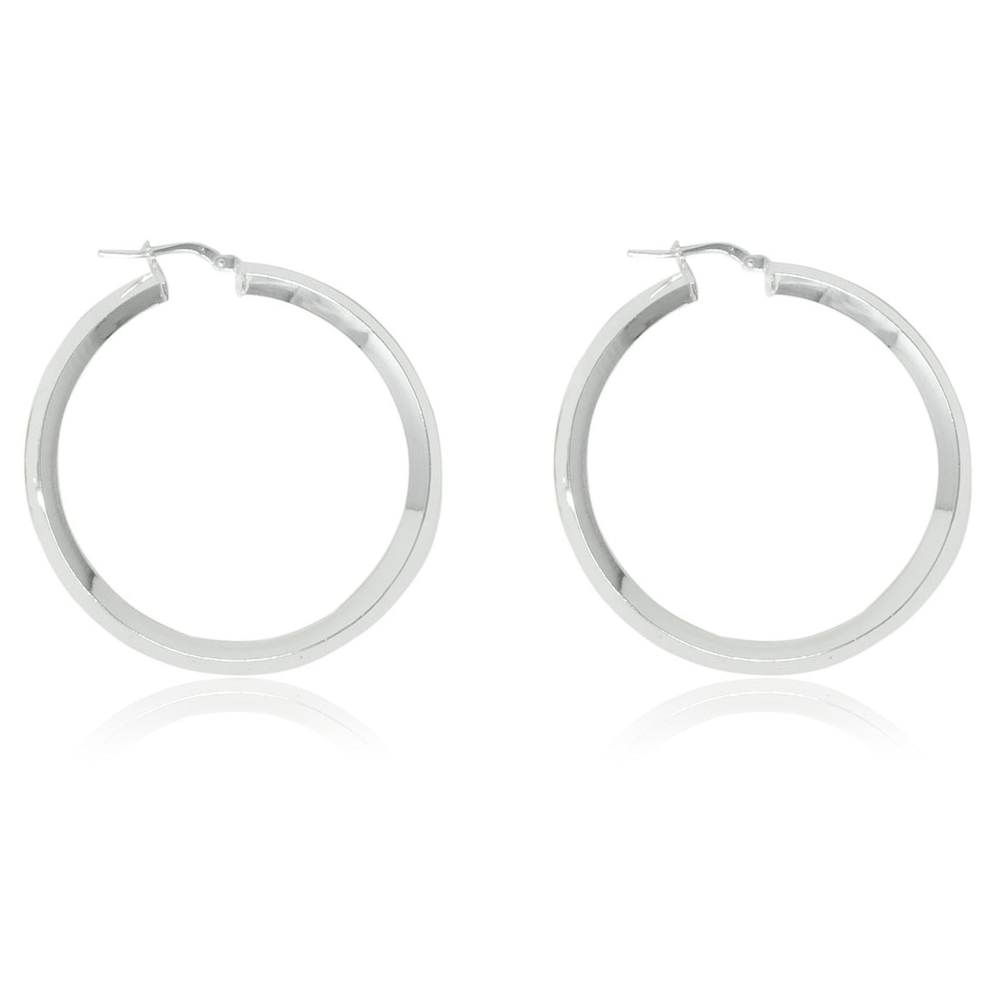 Sterling Silver Concave Hoops