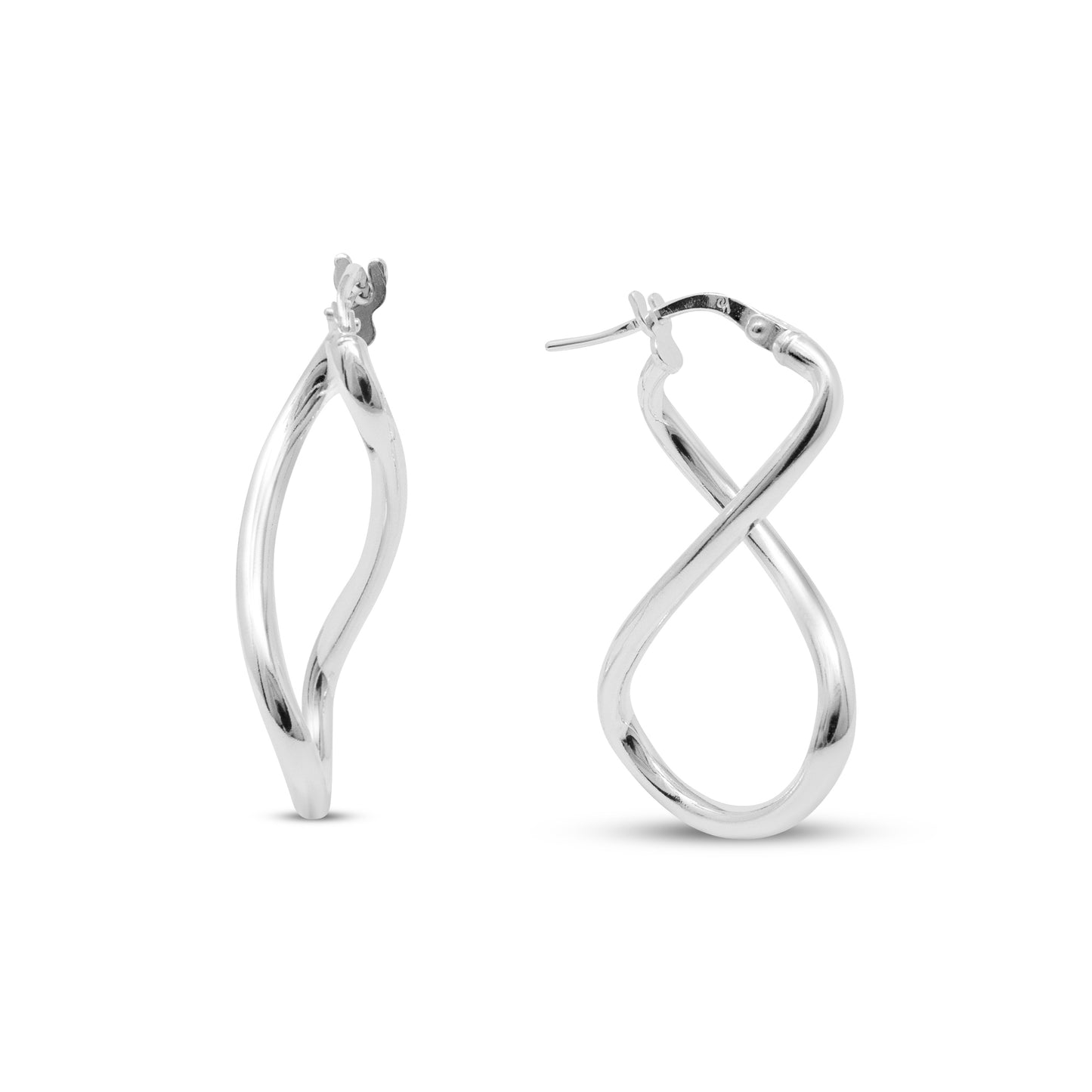 Sterling Silver Twist Infinity Hoops