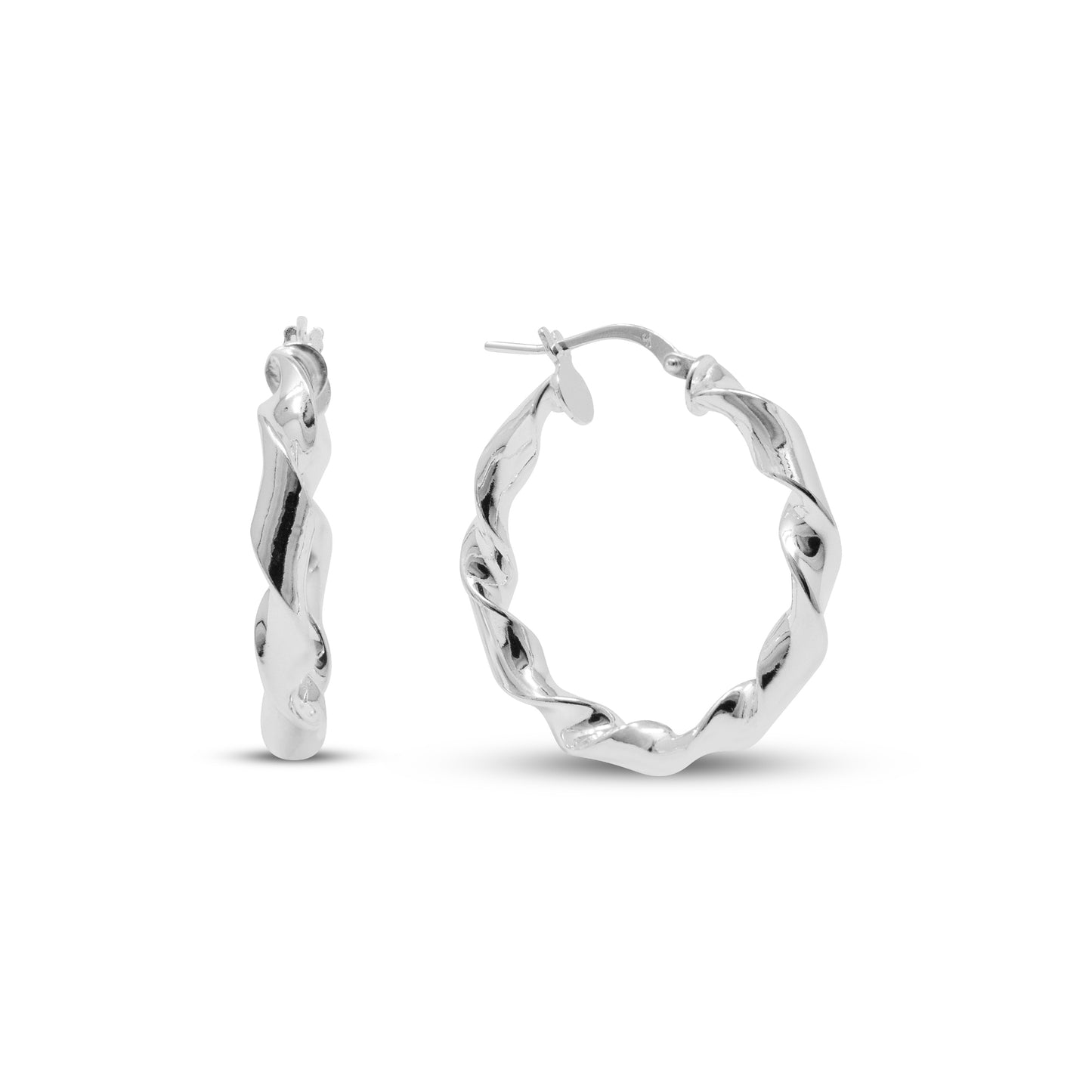 Sterling Silver Thick Twisted Hoops