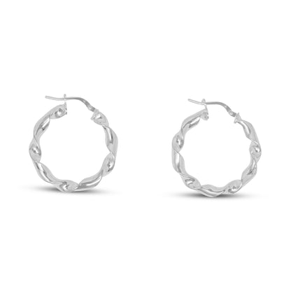 Sterling Silver Thick Twisted Hoops