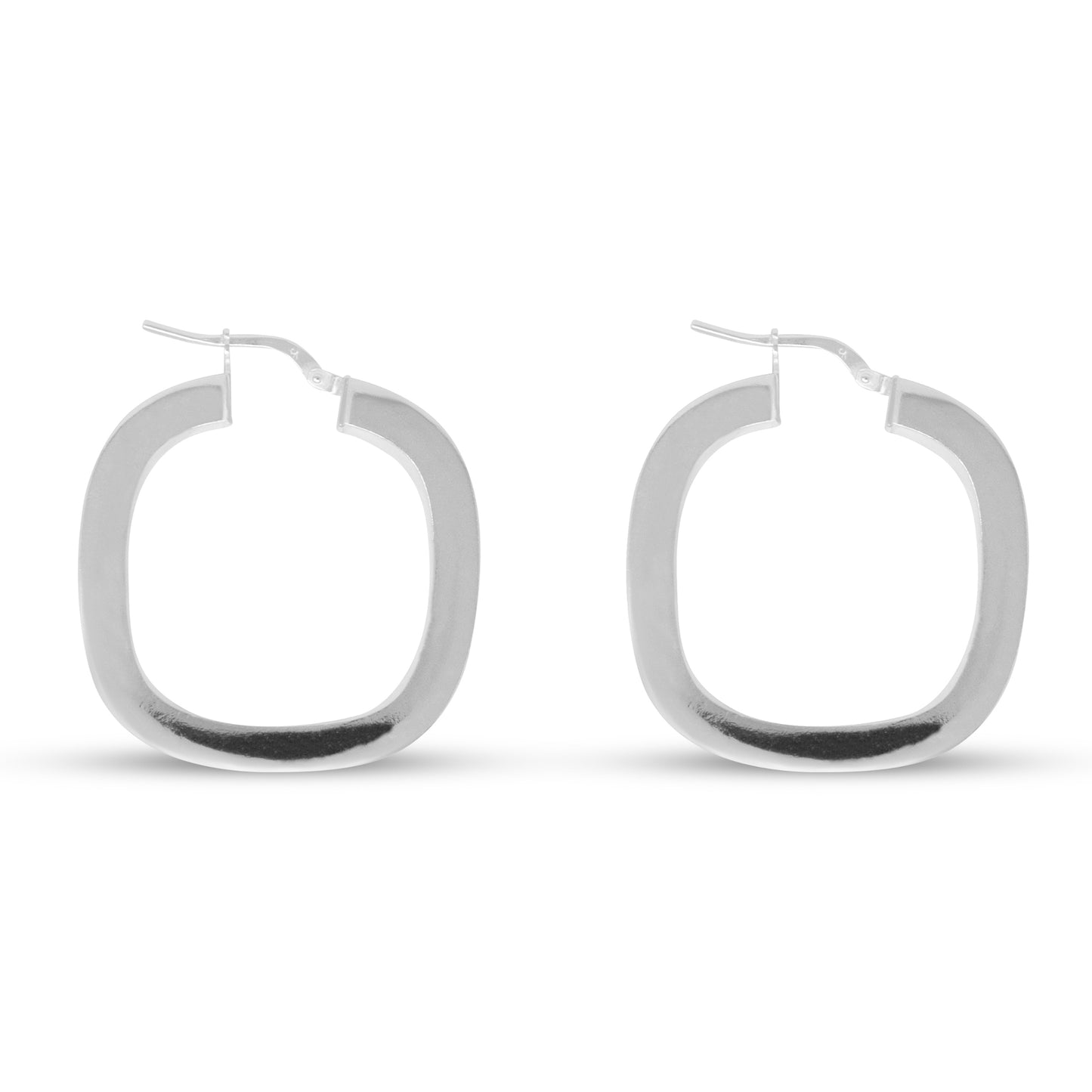 Sterling Silver Thick Square Hoops