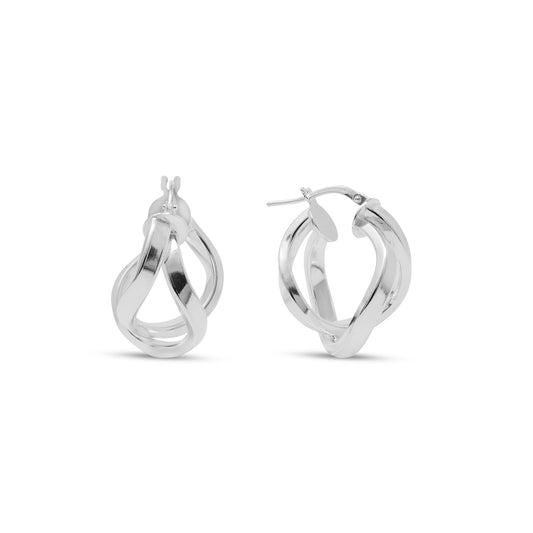 Sterling Silver Twist Hoop Earrings