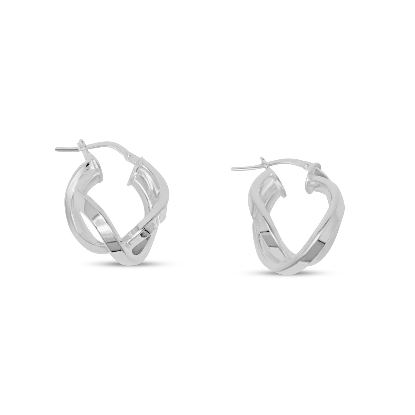 Sterling Silver Twist Hoop Earrings