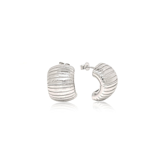 Sterling Silver Chunky Croissant Hoops