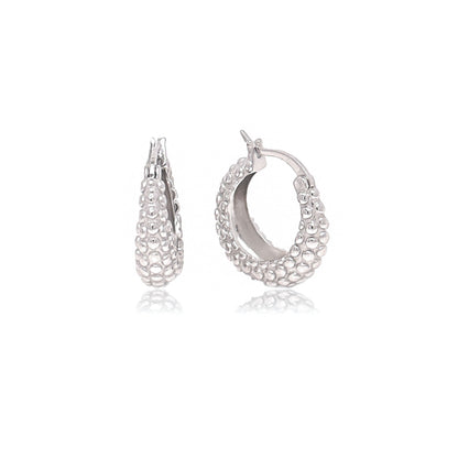 Sterling Silver Beaded Hoops