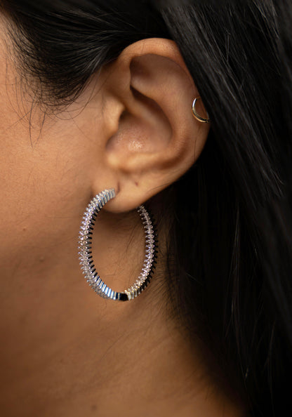 Sterling Silver Marquise Hoops