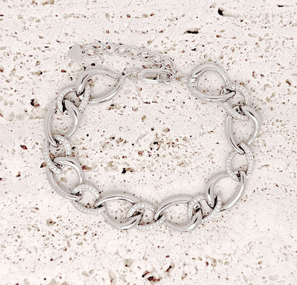 Sterling Silver Large Curb Link Bracelet