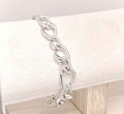 Sterling Silver Large Curb Link Bracelet