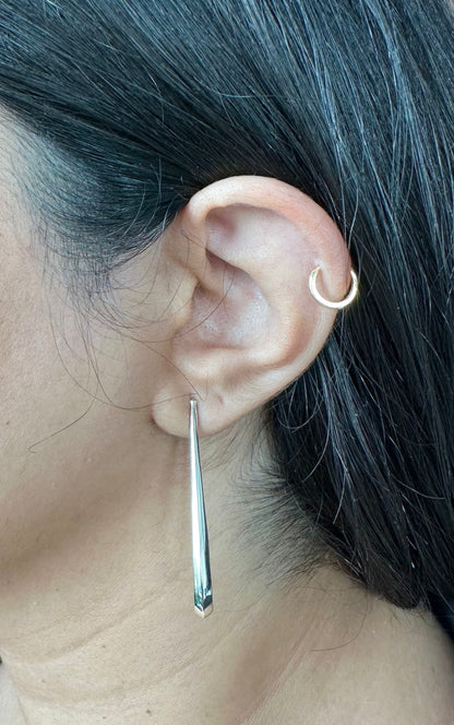 Sterling Silver Long U Shaped Earrings