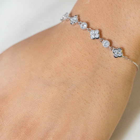 Sterling Silver Clover Bracelet