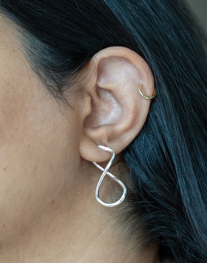 Sterling Silver Twist Infinity Hoops