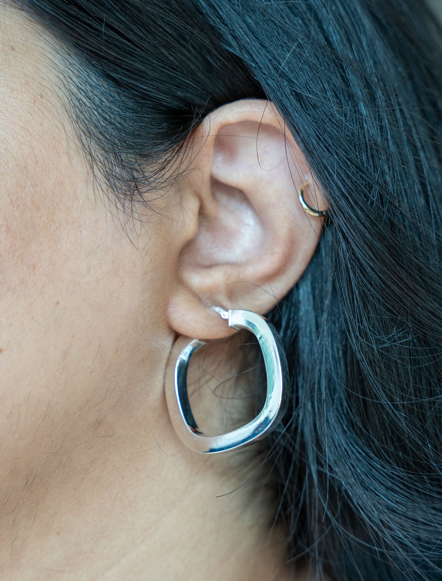 Sterling Silver Thick Square Hoops