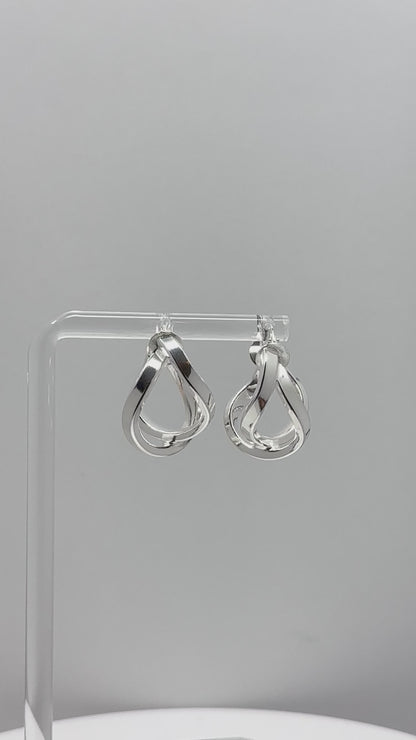 Sterling Silver Twist Hoop Earrings