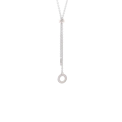 Sterling Silver Lariat Circle Necklace