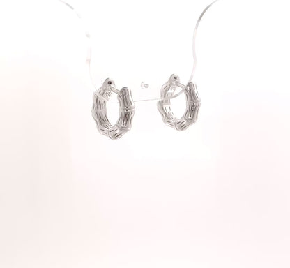 Sterling Silver Bamboo Huggies