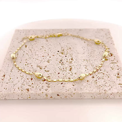 Gold Beaded Mariner Anklet