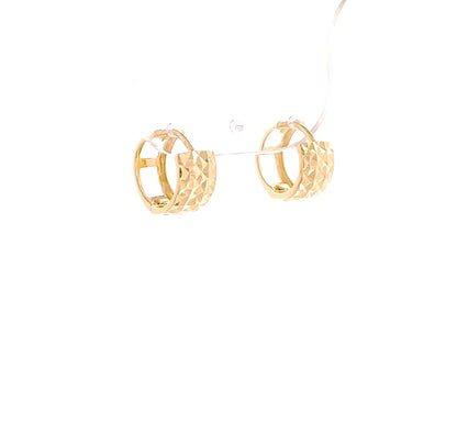 14k Gold Diamond Cut Thick Huggies