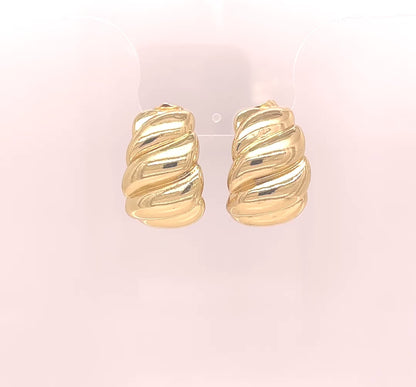 14k Gold Filled Croissant Chunky Earrings