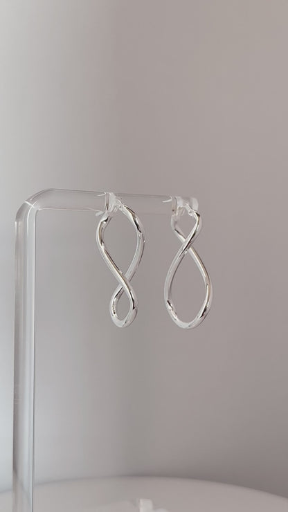 Sterling Silver Twist Infinity Hoops