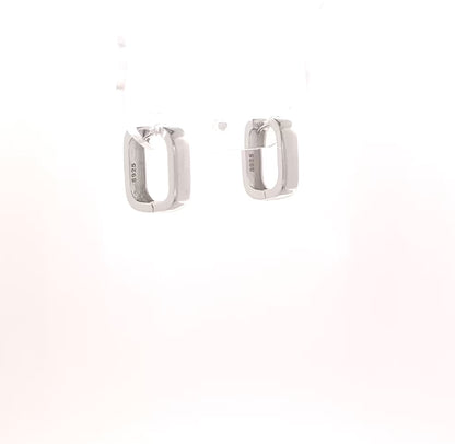 Sterling Silver Small Oval Huggies