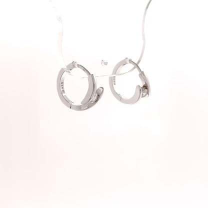 Sterling Silver Dainty CZ Huggies