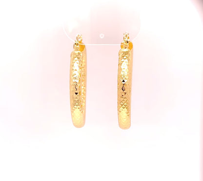 14k Gold Filled Diamond Cut Hoops