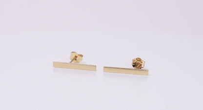 14k Gold Long Bar Studs