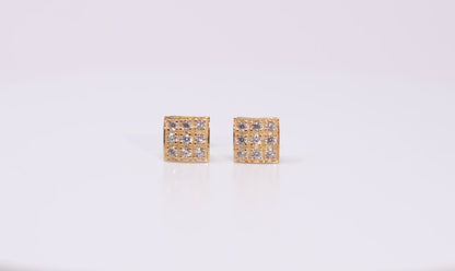 14k Gold Square Studs