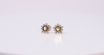 14k Gold Sun Studs