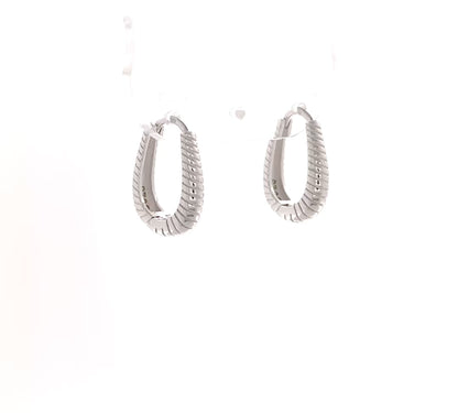 Sterling Silver Oval Croissant Huggies