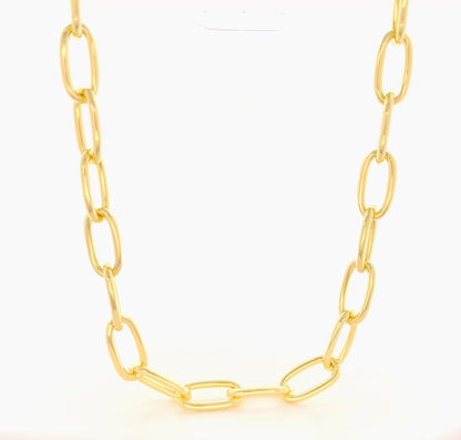 Gold Paperclip Chunky Necklace