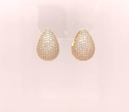 14k Gold Filled Thick Teardrop Huggies