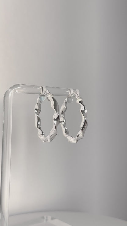 Sterling Silver Thick Twisted Hoops